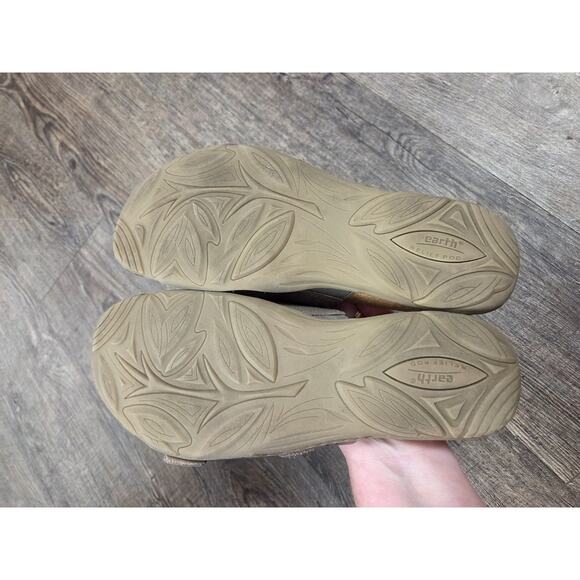 Earth Perforated Leather Slide Sandals Sand Antigua Warm Taupe Shoes Size 8.5 - Picture 7 of 9